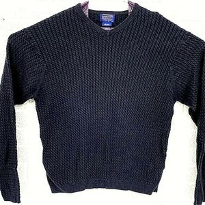 SOLD.    Pendleton Cable Knit V Neck Sweater Large